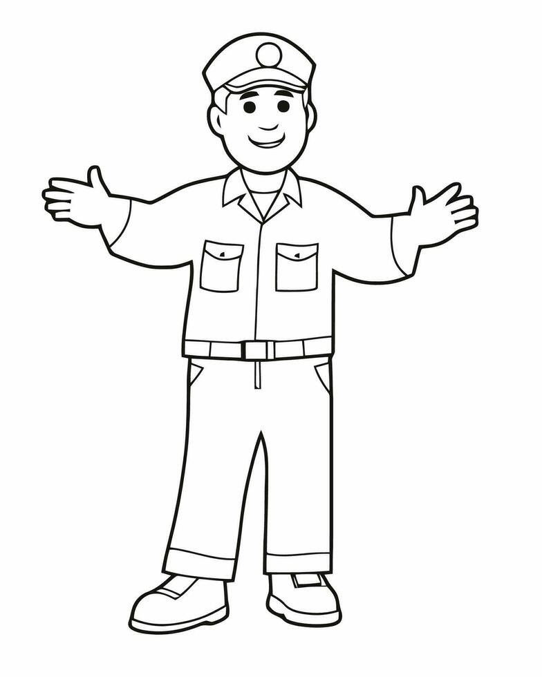 happy mail man posing vector