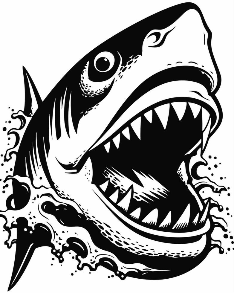 emerging shark head vector