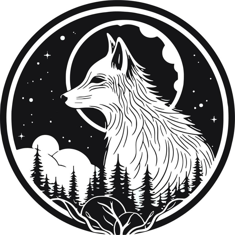 espíritu lobo logo vector