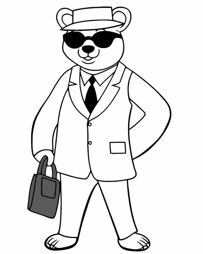 bear with a briefcase vector