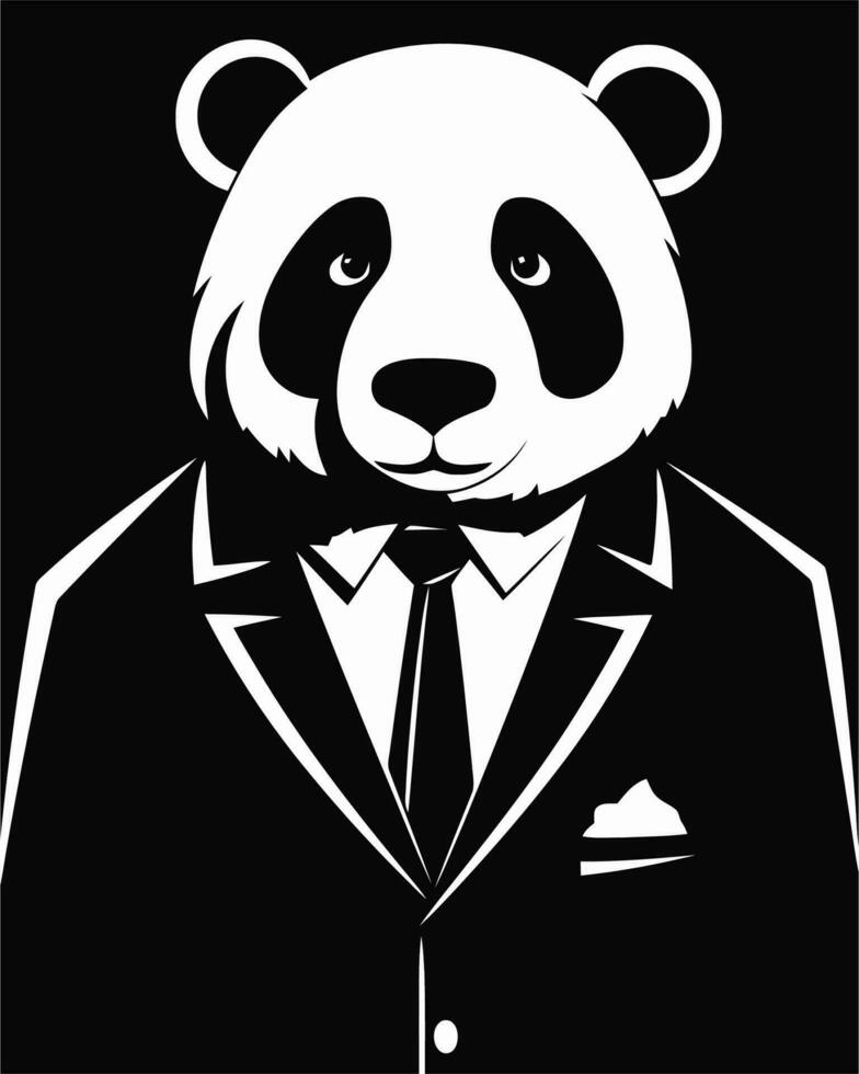 panda en un traje vector