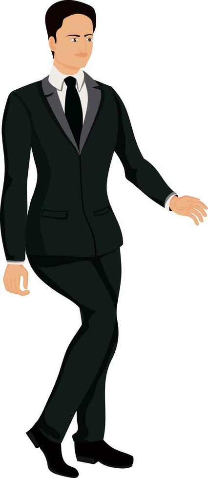 Character of young Businessman in stylish pose. vector