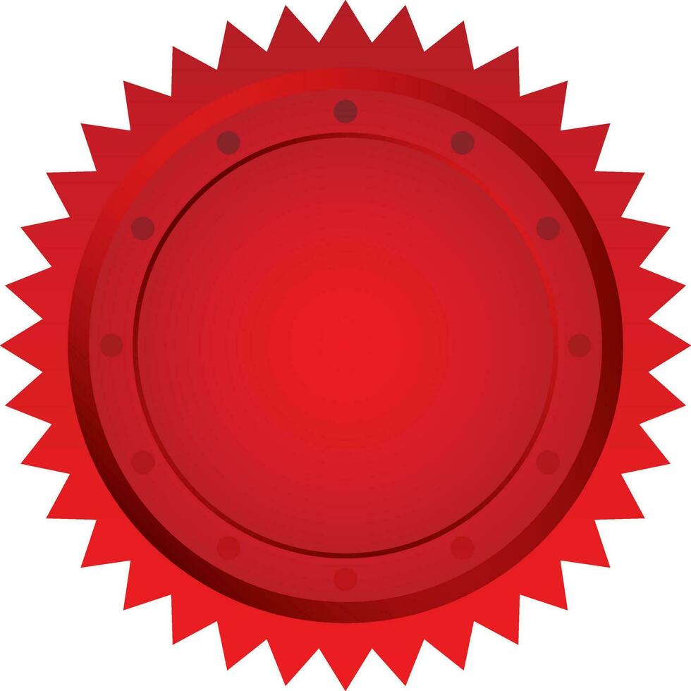 Glossy red blank badge. vector