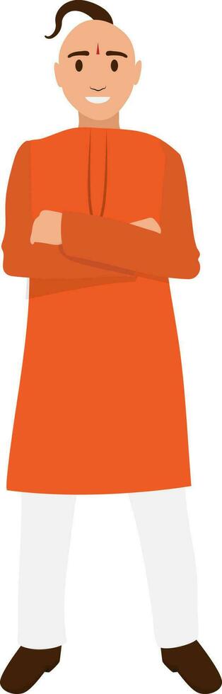 Cartoon character of man in Indian traditional clothes. vector