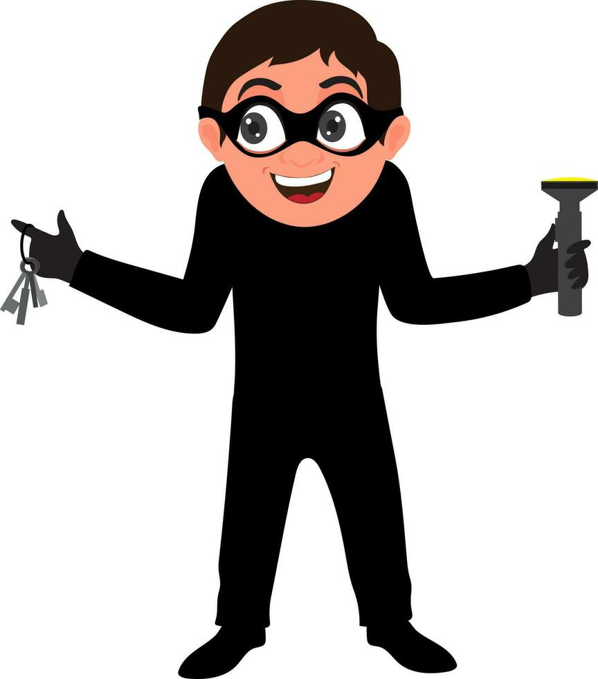 Cartoon character of a thief. vector