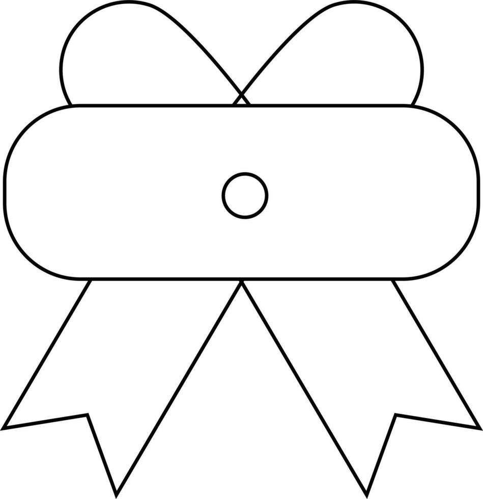 Line art bow ribbon on background. vector