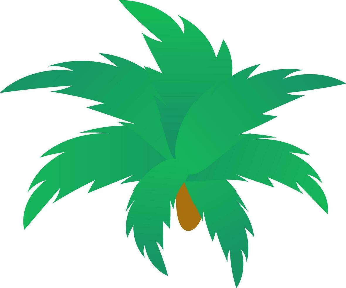 Shiny green palm leaves in flat style. vector