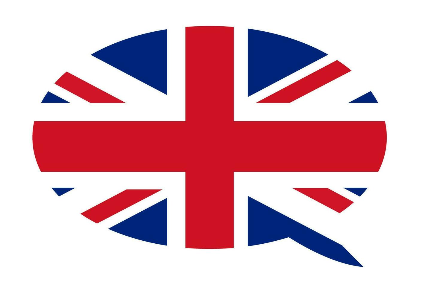 Colorful callout with english flag, learn and speak english sign, vector illustration.