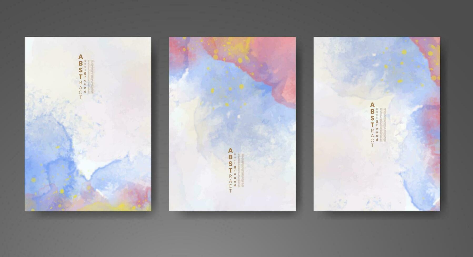 Cards with watercolor background. Design for your cover, date, postcard, banner, logo. vector