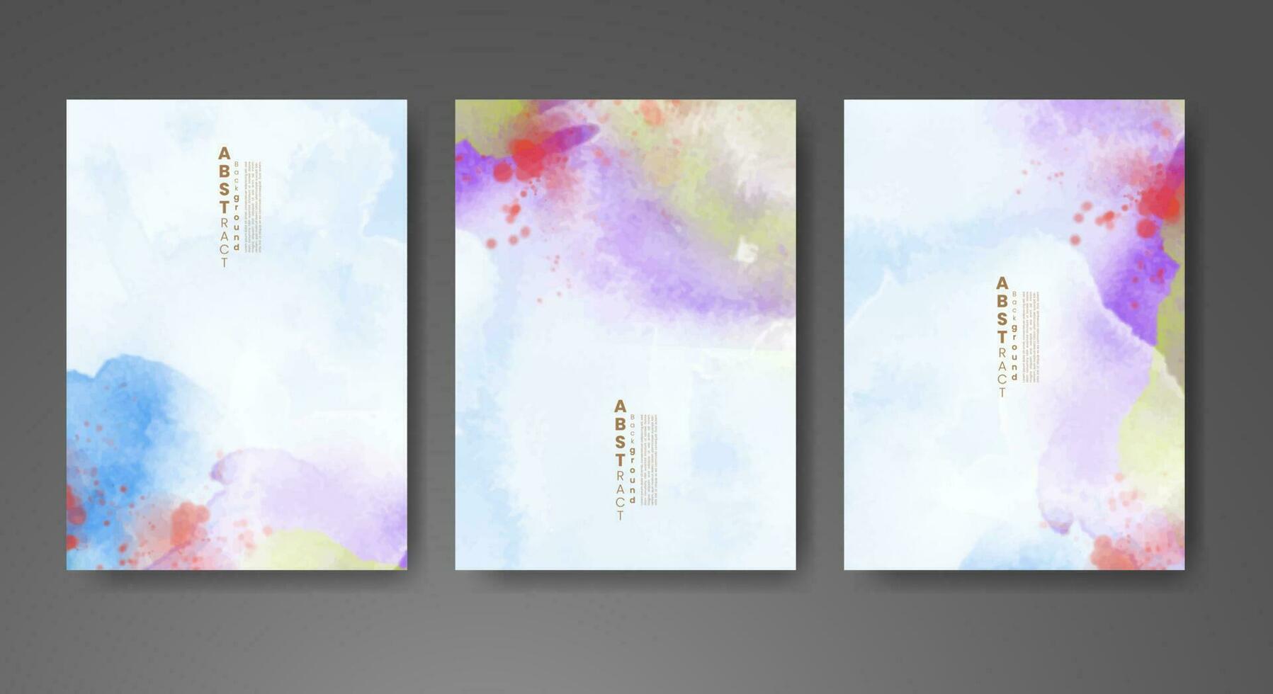 Cards with watercolor background. Design for your cover, date, postcard, banner, logo. vector