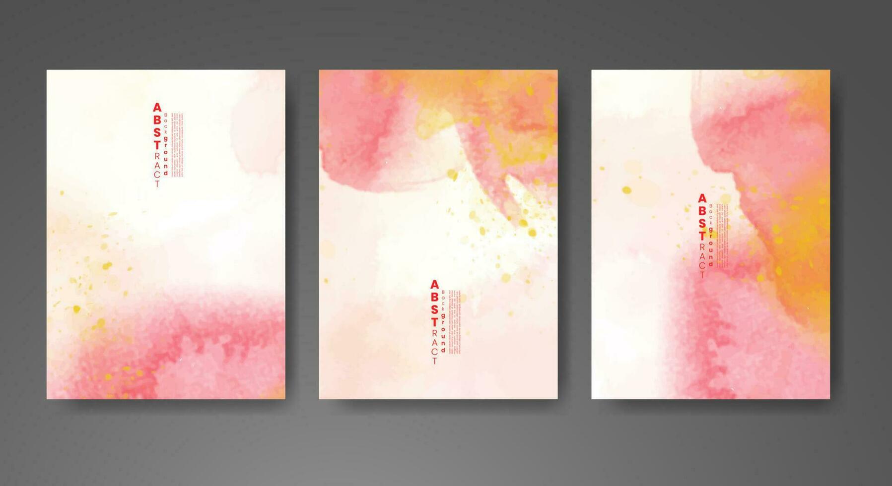 Cards with watercolor background. Design for your cover, date, postcard, banner, logo. vector