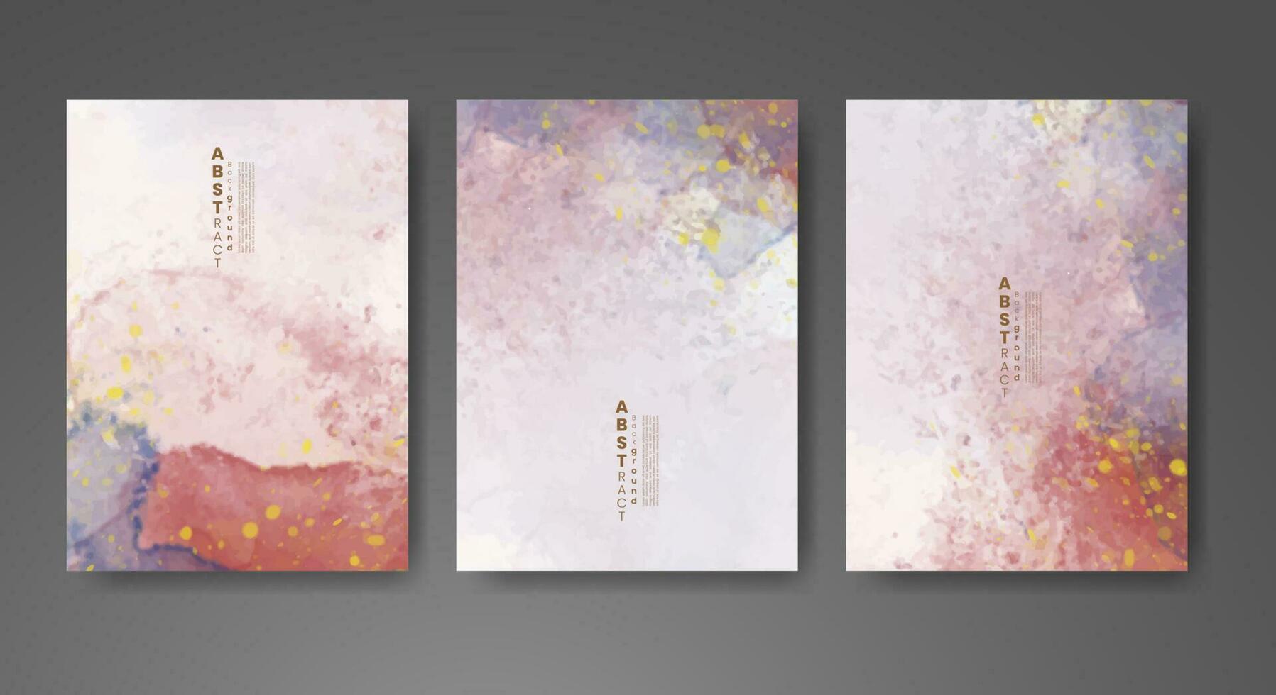 Cards with watercolor background. Design for your cover, date, postcard, banner, logo. vector