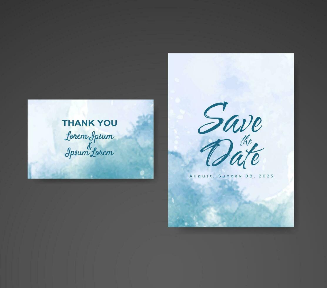 Wedding invitation with abstract watercolor background vector