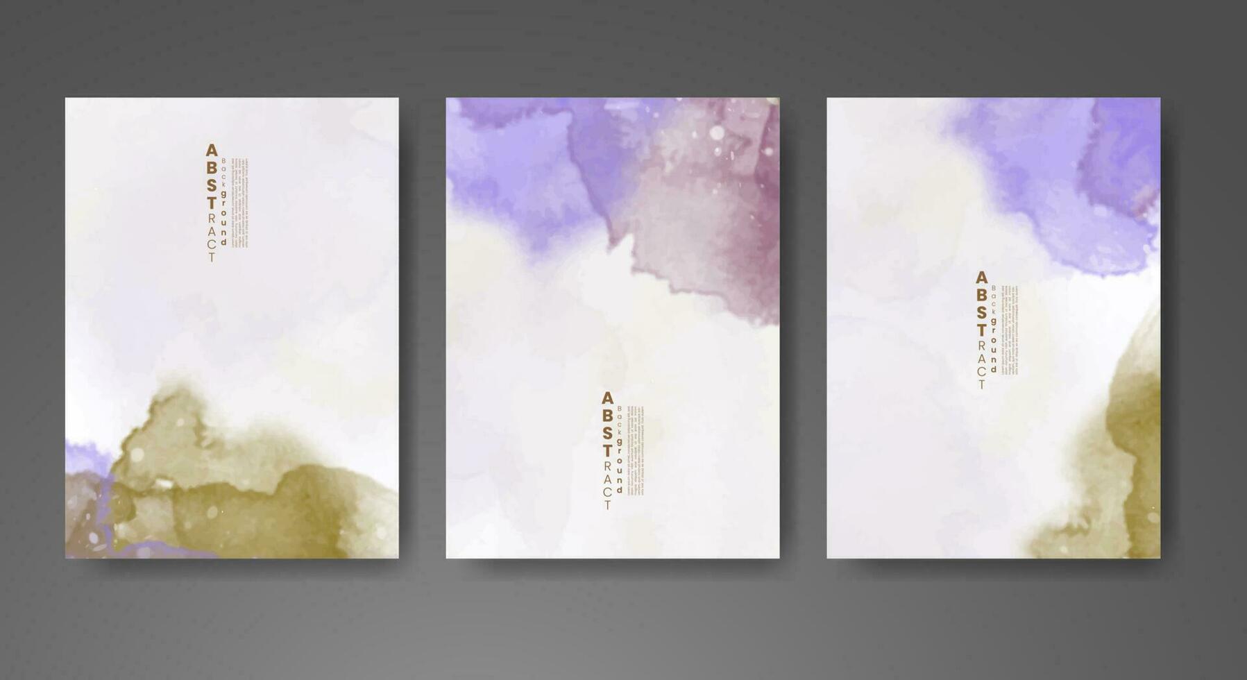 Cards with watercolor background. Design for your cover, date, postcard, banner, logo. vector