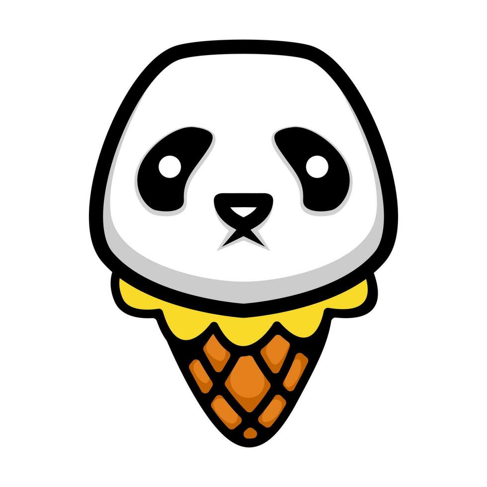 ice cream panda icon logo design vector