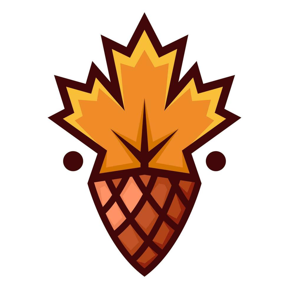 ice cream maple leaf logo design vector