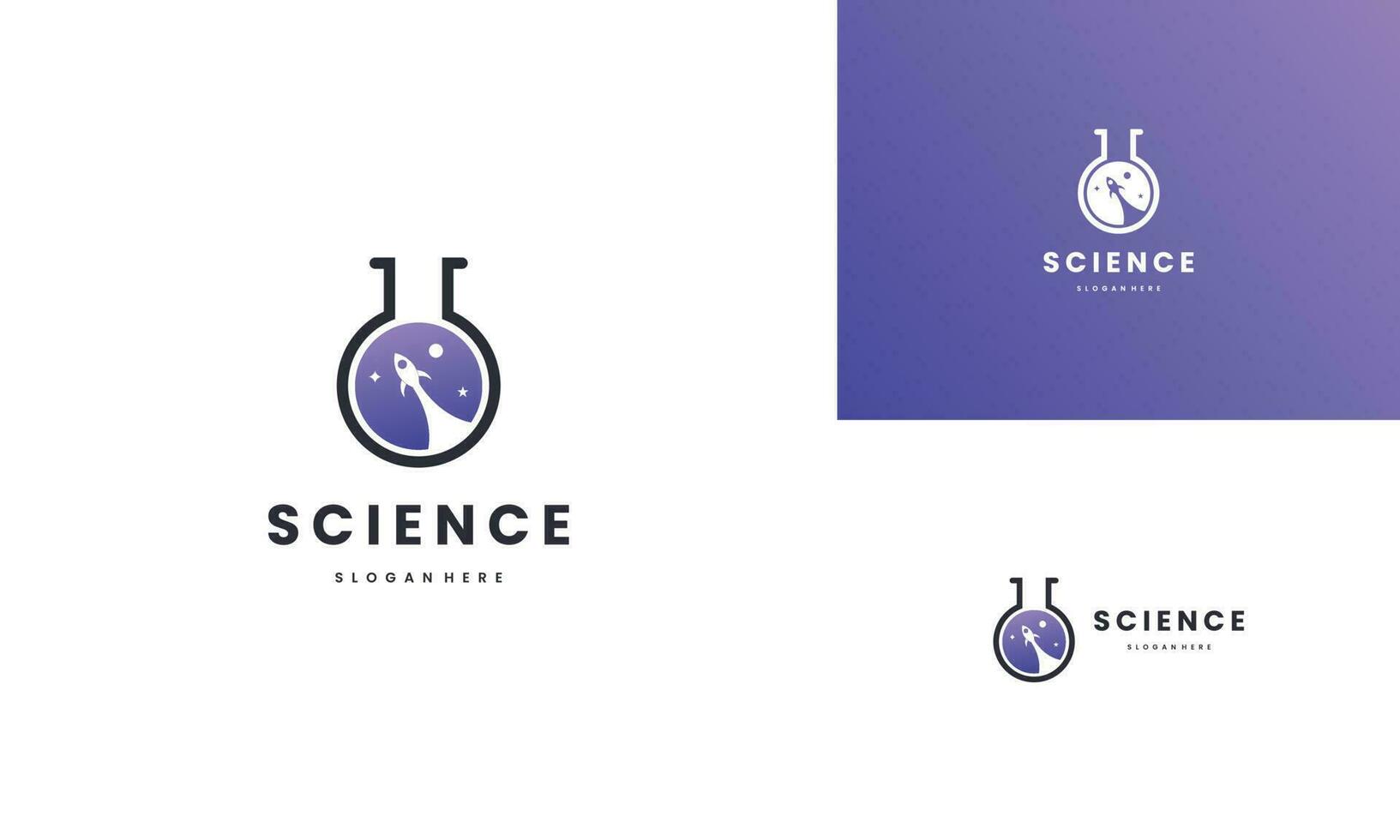 galaxy science logo design icon template vector