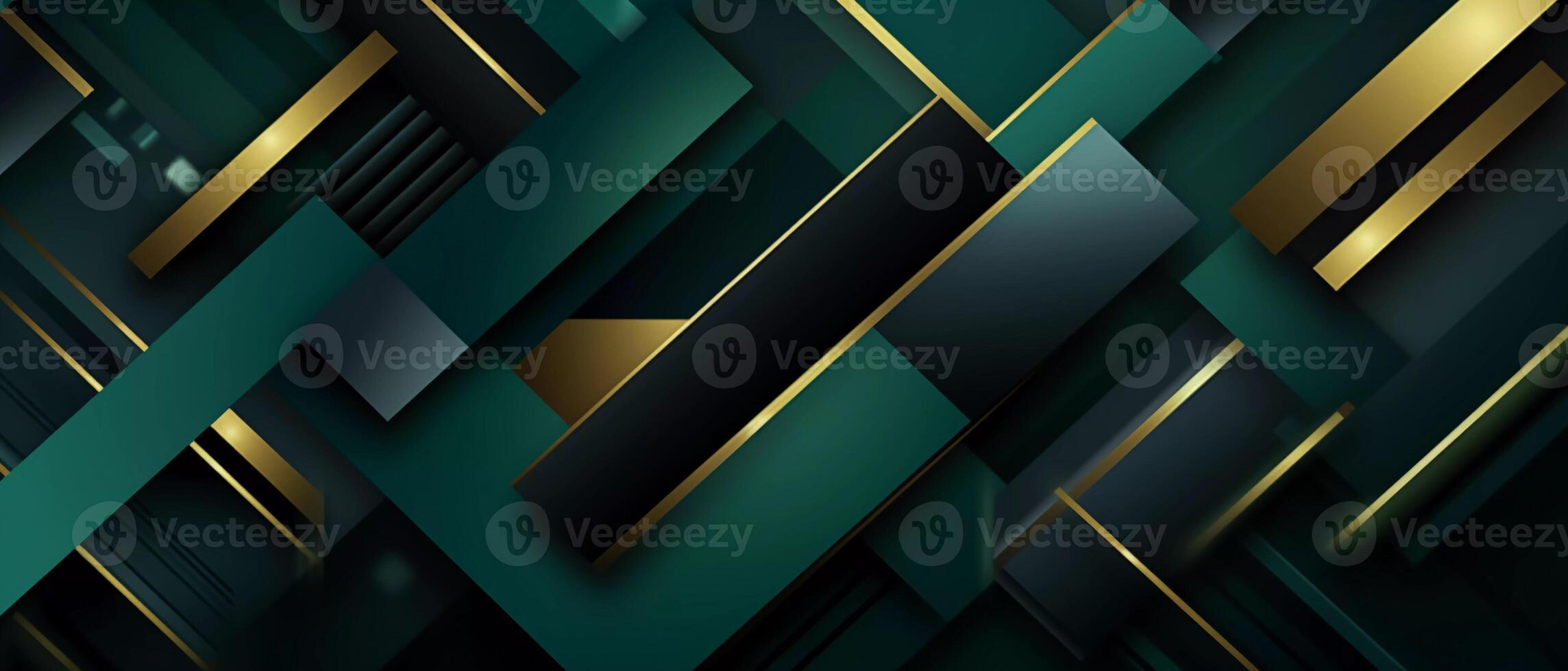 Dark green abstract background is both modern and stylish, with geometric shapes, lines, and stripes creating a sense of movement and flow photo