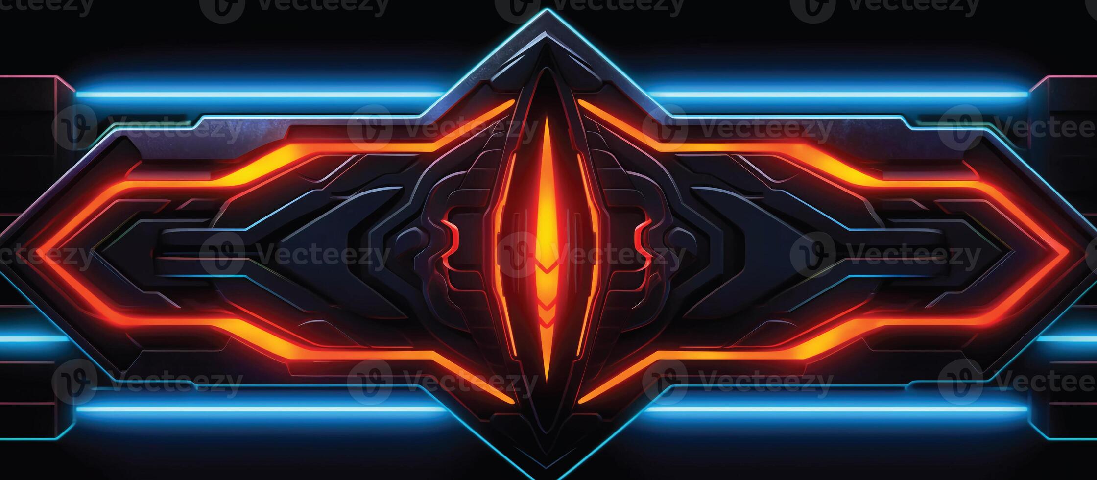 Featuring a unique combination of neon lights and black backgrounds, this futuristic sci-fi abstract design is perfect for creating banners or ads that are both stylish and memorable photo