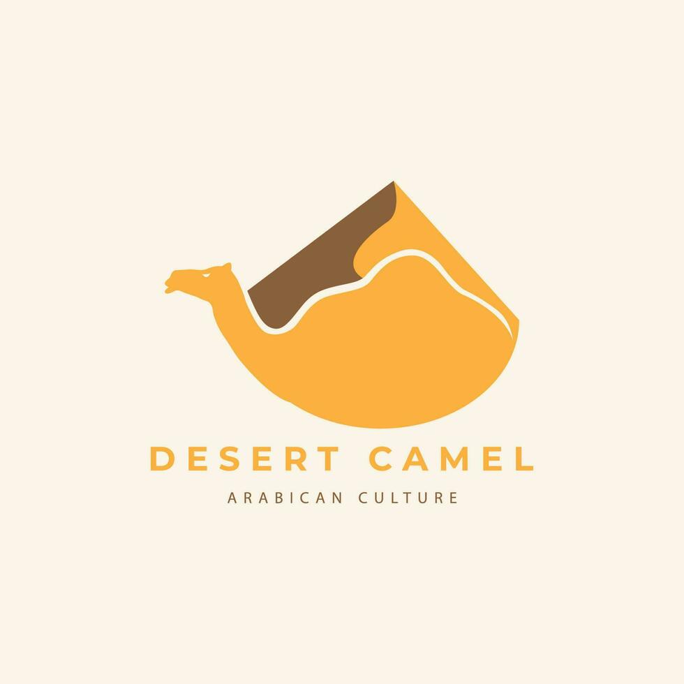 camel with desert arabian animals logo vector icon symbol minimalist design