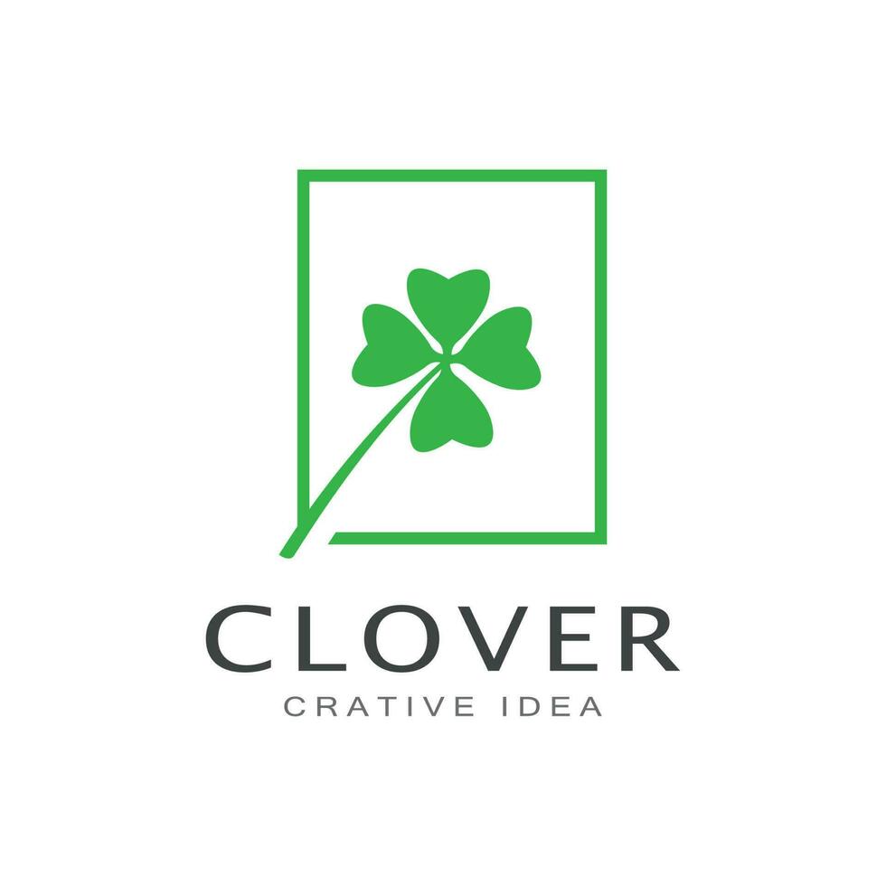 Clover leaf logo illustration vector flat design