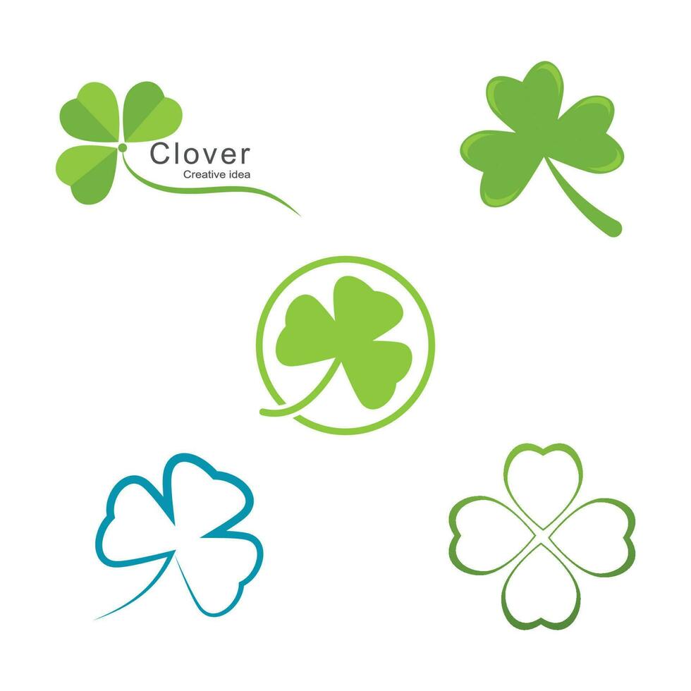 Clover leaf logo illustration vector flat design