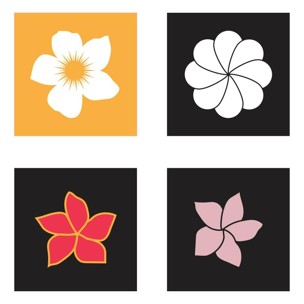 belleza plumeria icono flores diseño ilustración símbolo vector