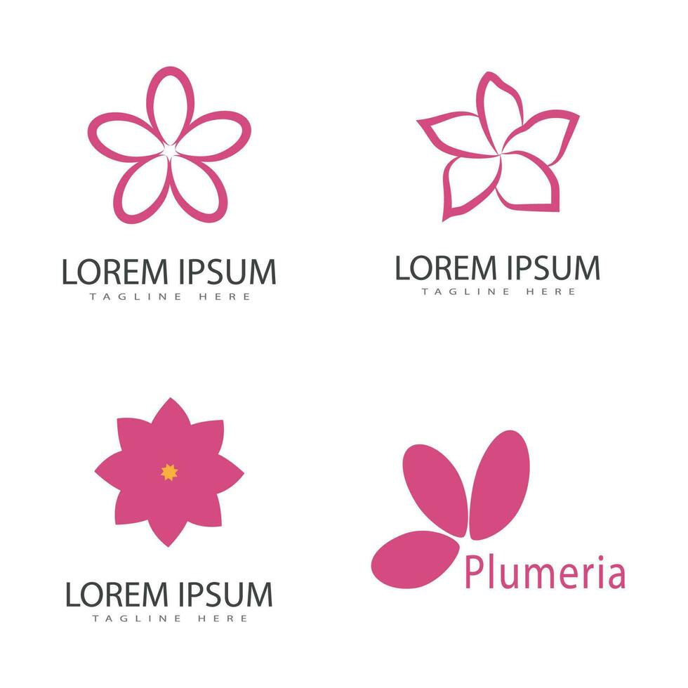 Beauty plumeria icon flowers design illustration symbol vector