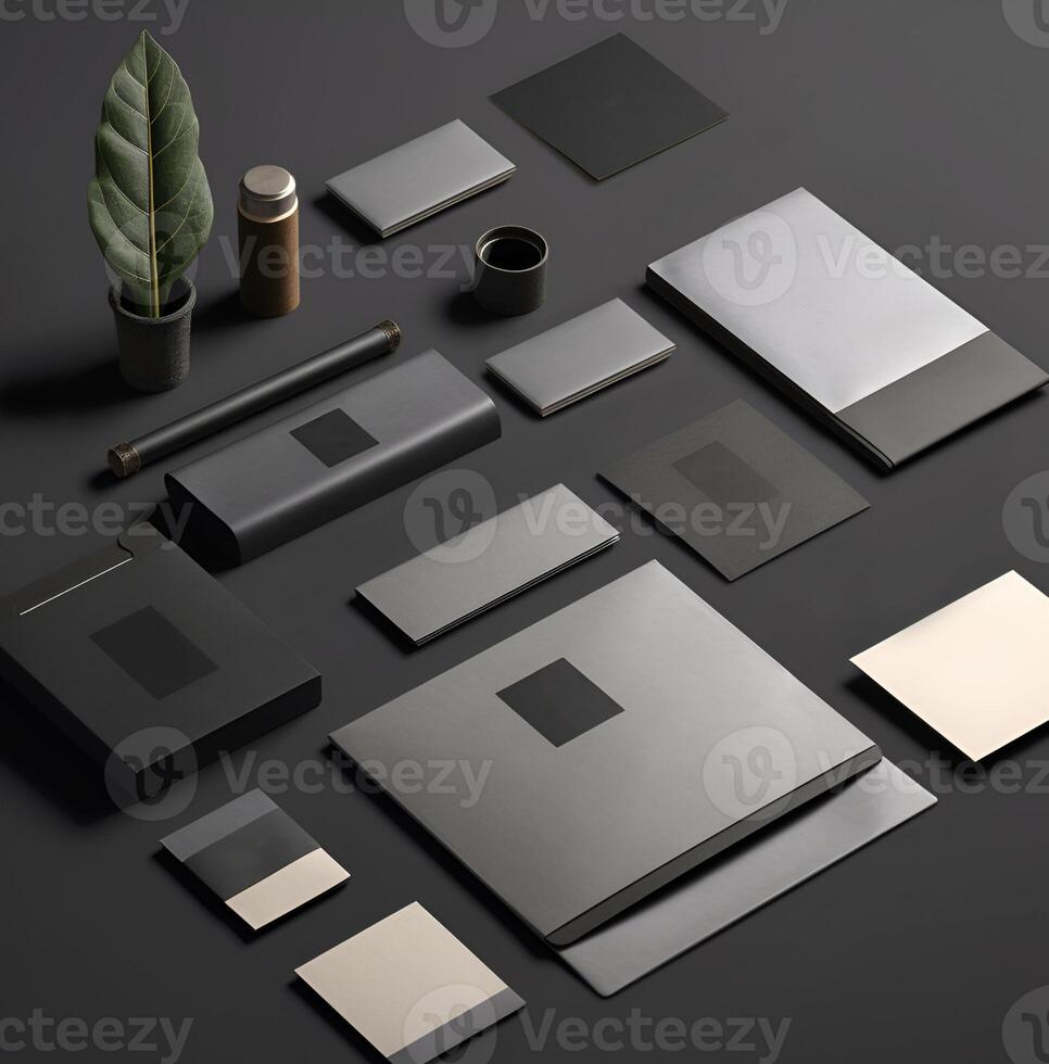 Mock up design elements. Business stationery objects, set. Luxury presentation corporate identity template. High resolution. . photo