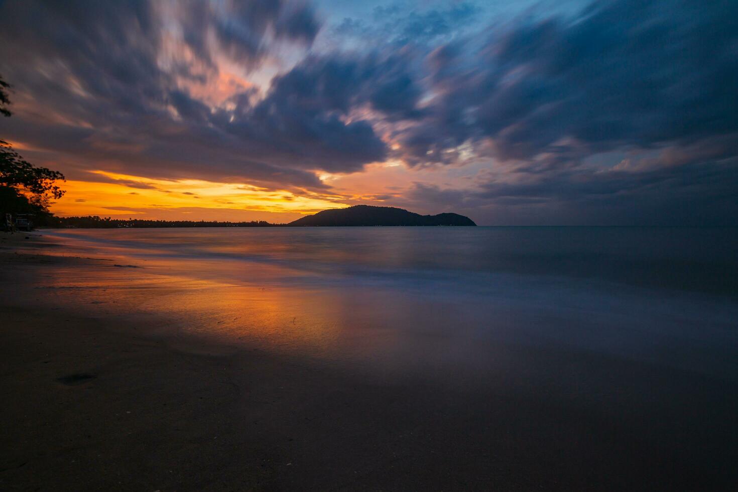 Sea wave motion cloud sunset photo