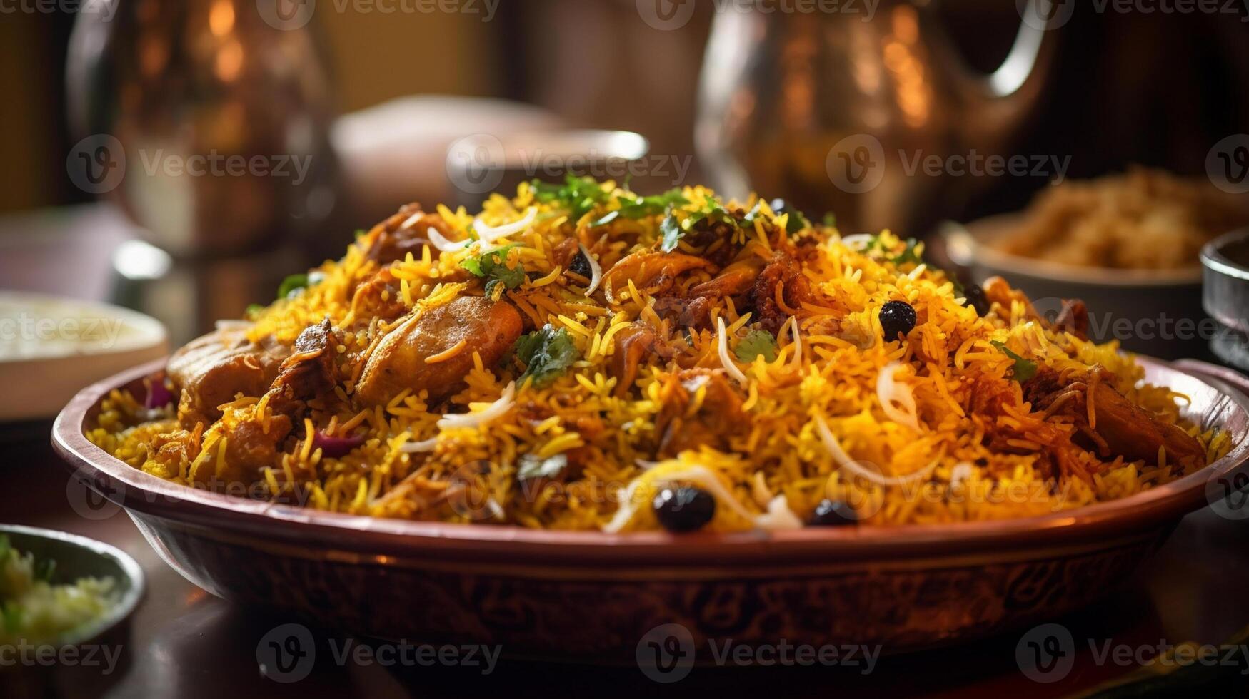 Closeup view of Biryani Rice, traditional food, photo