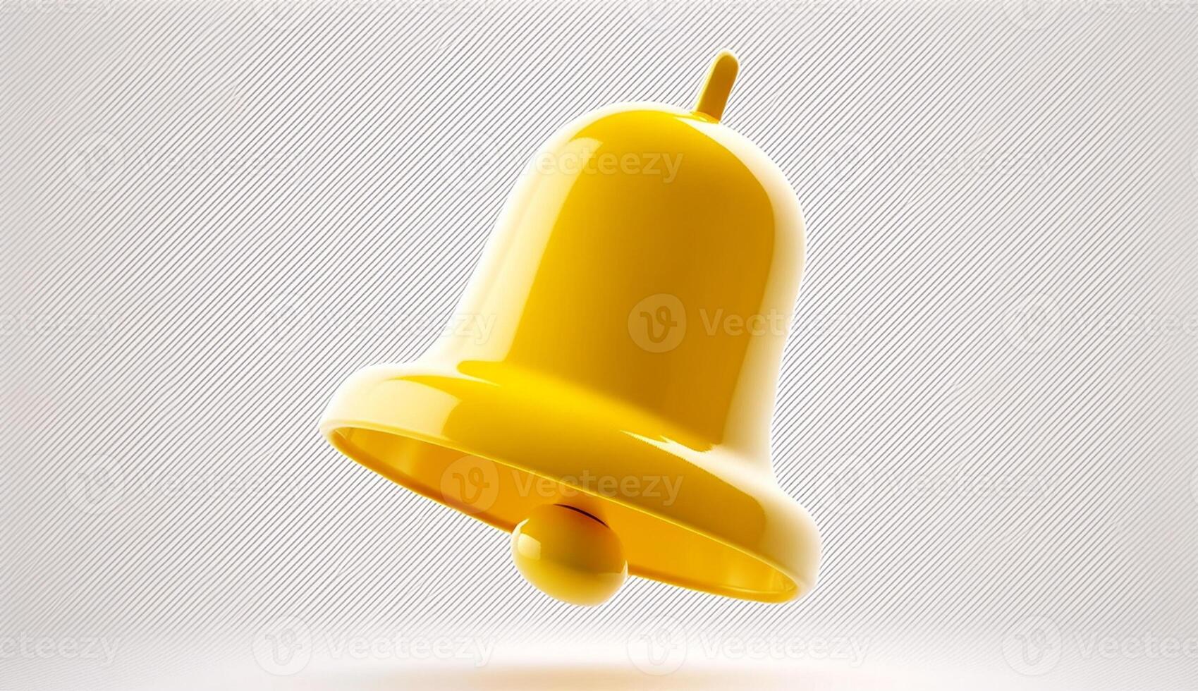 Yellow Christmas bell isolated on white background, photo