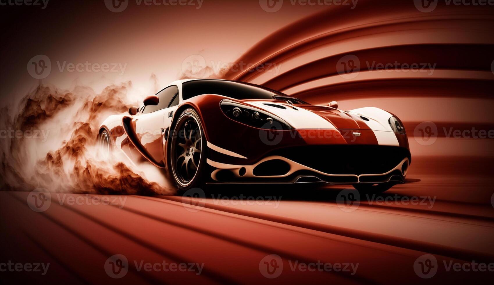 Sport car on the road with motion blur fast background, photo