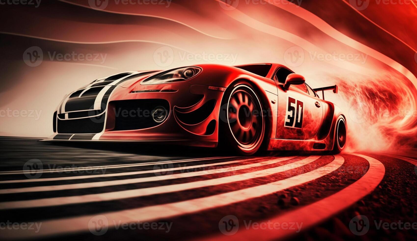 Sport car on the road with motion blur fast background, photo