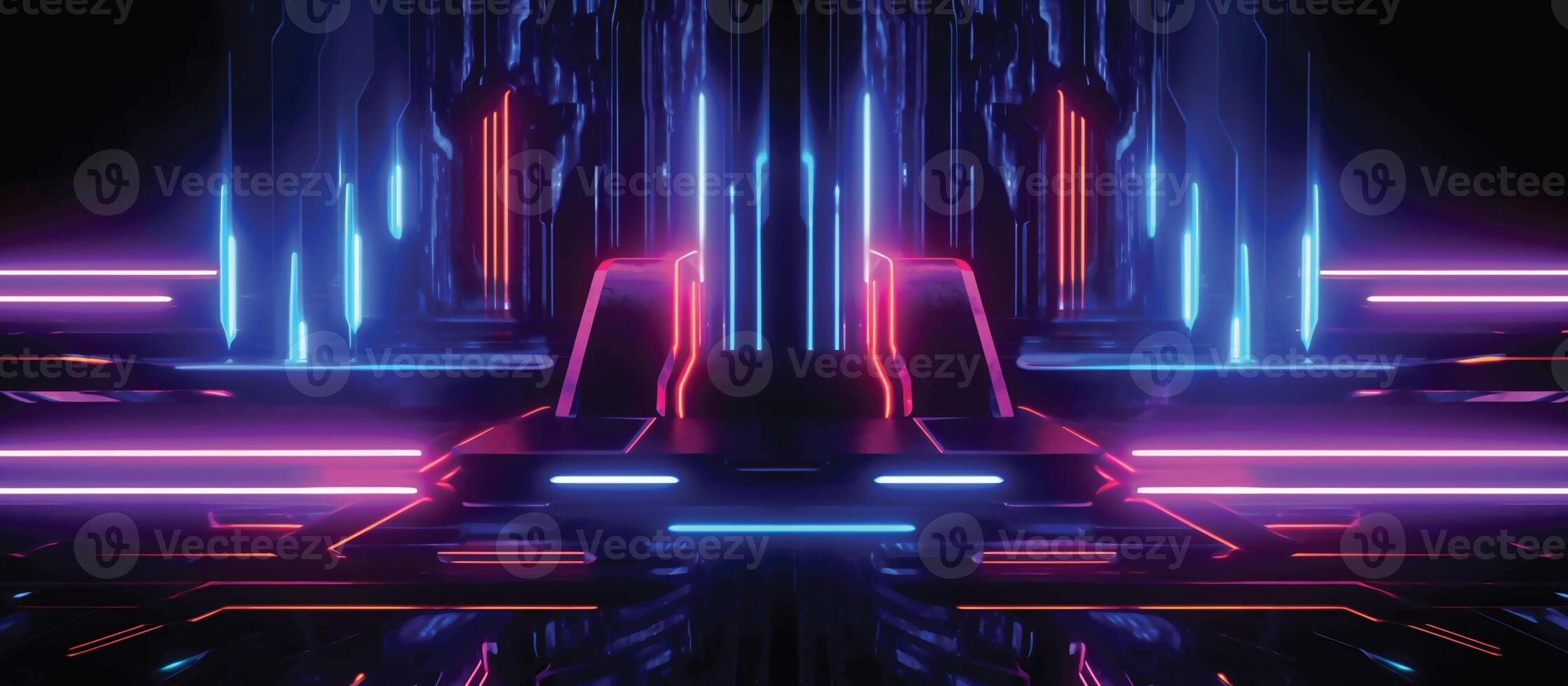 Featuring a unique combination of neon lights and black backgrounds, this futuristic sci-fi abstract design is perfect for creating banners or ads that are both stylish and memorable photo