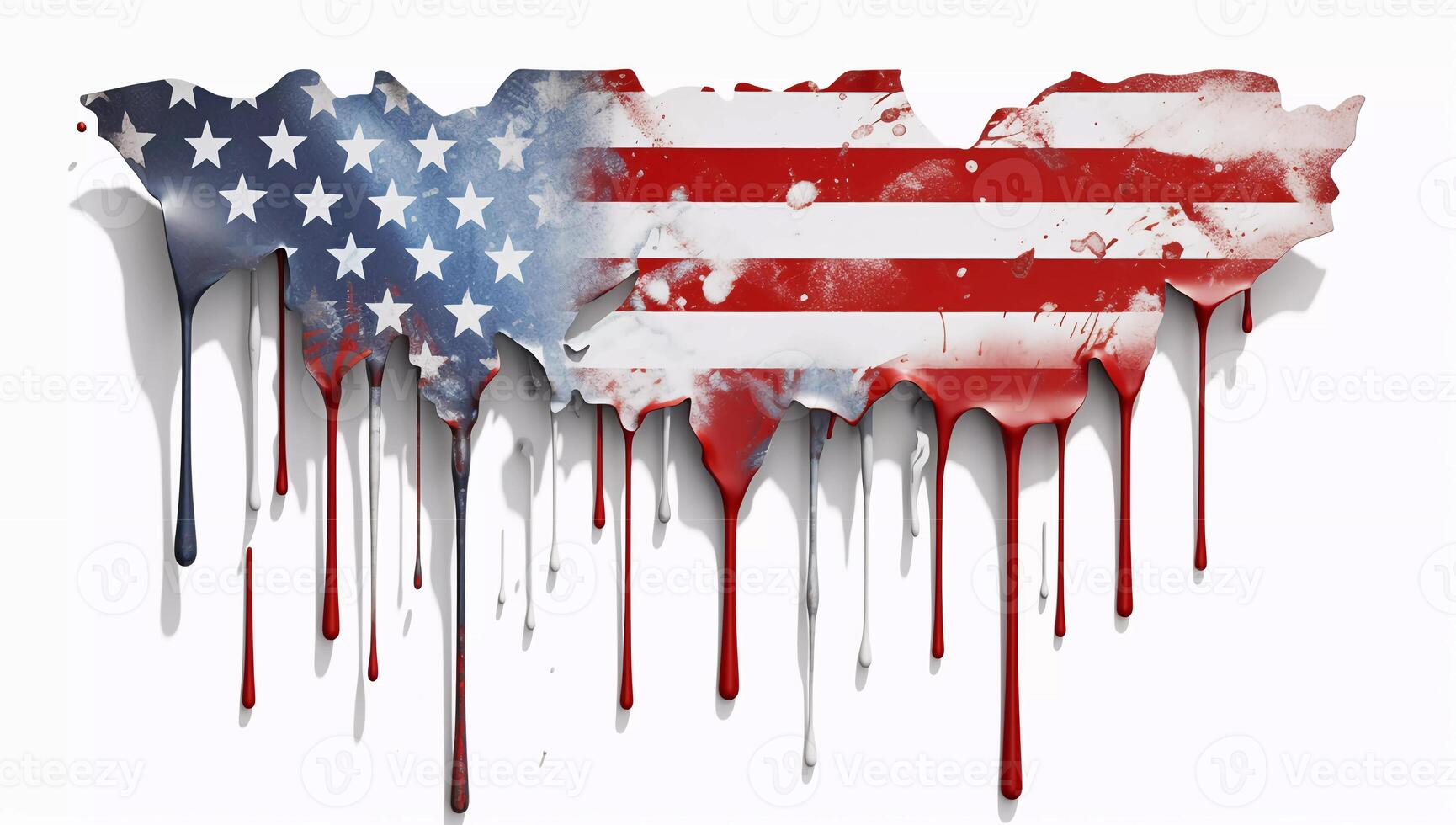 american flag isolated on white is shown, bold graffiti murals, eiko ojala, drips and splatters cracked photo