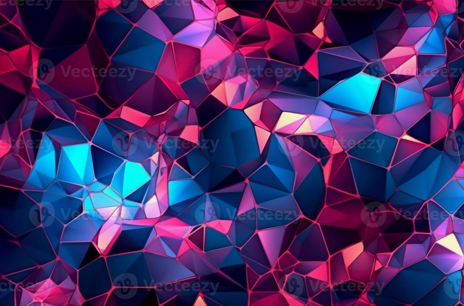 glowing colorful patterns on a dark background, in the style of molecular, geodesic structures, low poly, light magenta and sky-blue photo