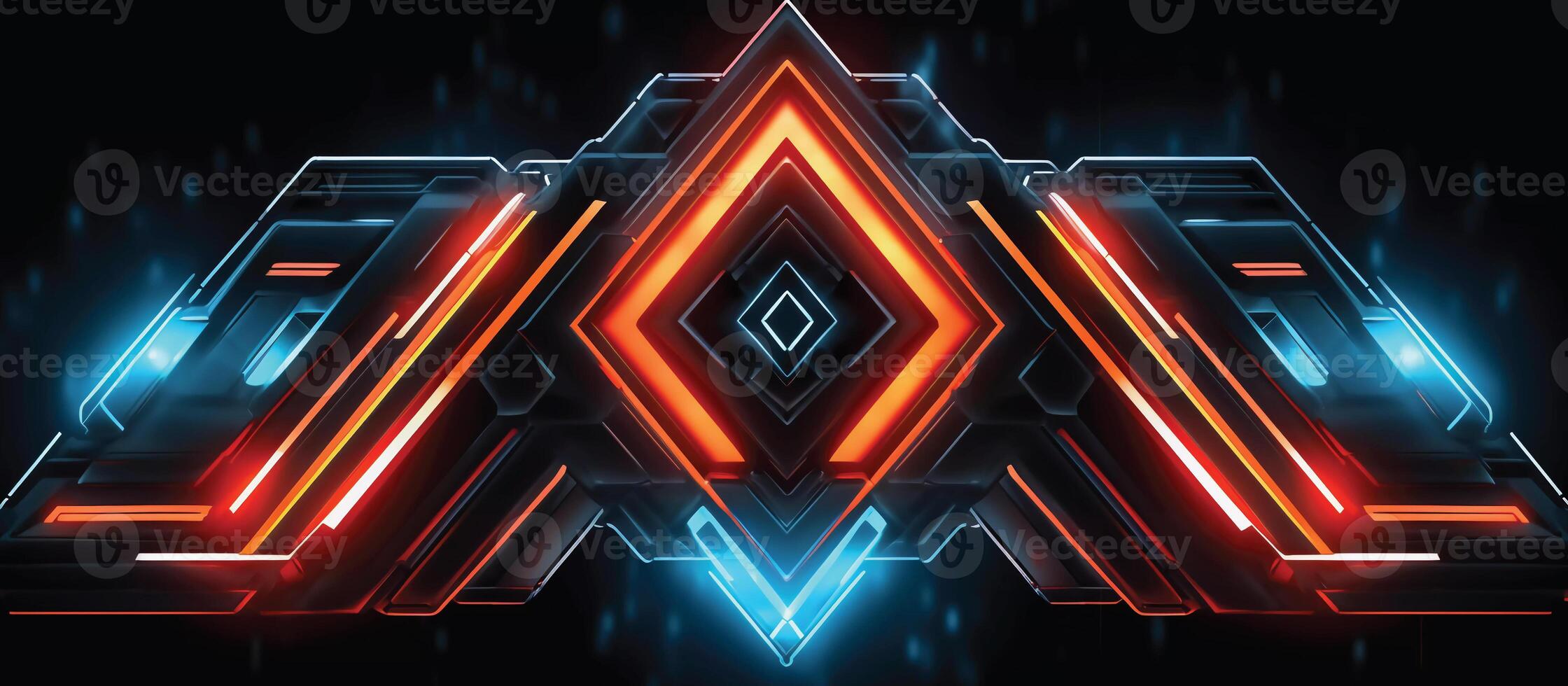 Featuring a unique combination of neon lights and black backgrounds, this futuristic sci-fi abstract design is perfect for creating banners or ads that are both stylish and memorable photo