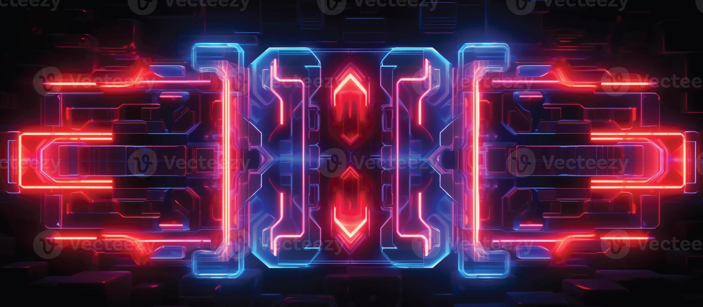 Featuring a unique combination of neon lights and black backgrounds, this futuristic sci-fi abstract design is perfect for creating banners or ads that are both stylish and memorable photo