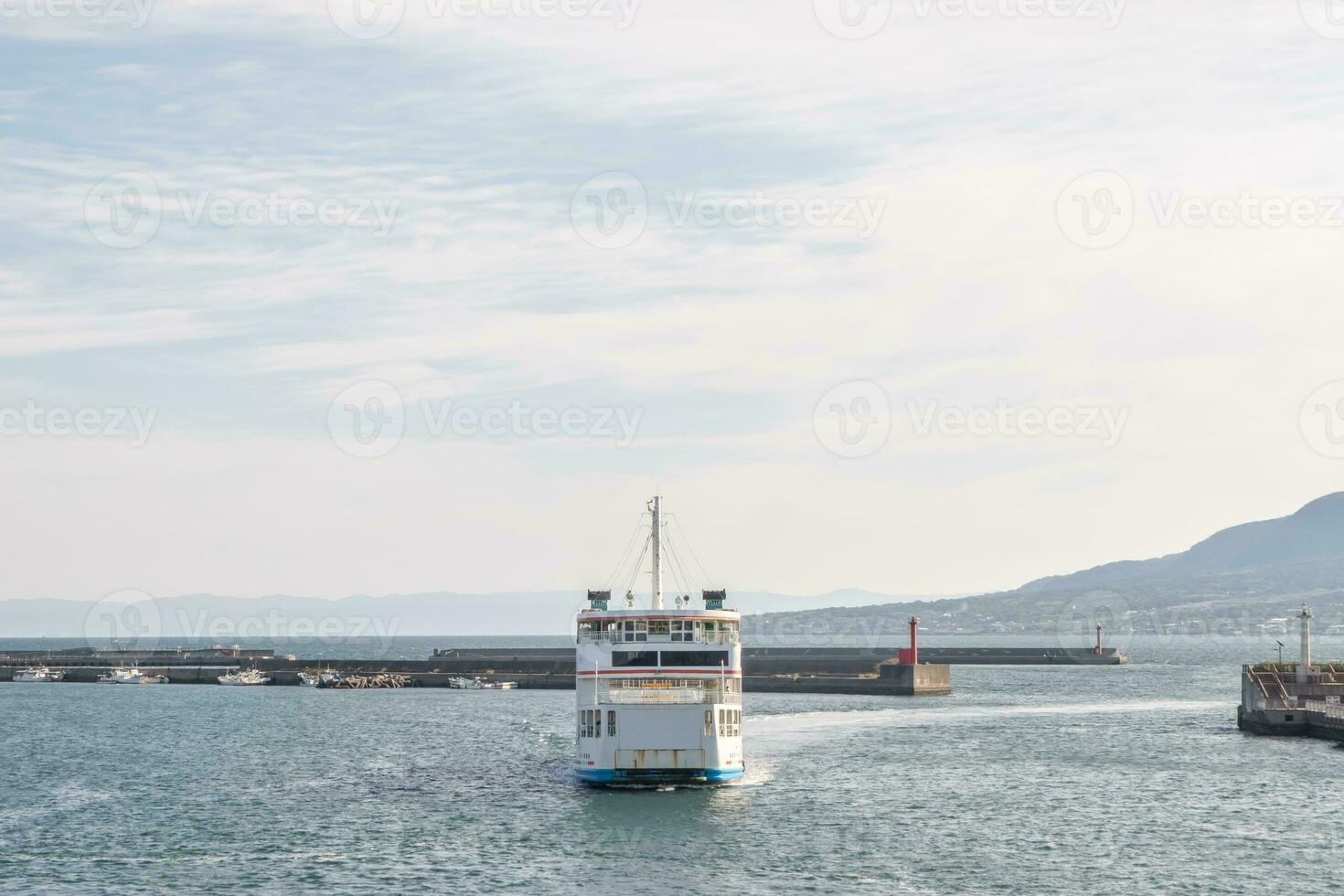 Ferry Sakurajima, boat or ship for conveying passenger between Kaogshima Port and Sakurajima Port photo
