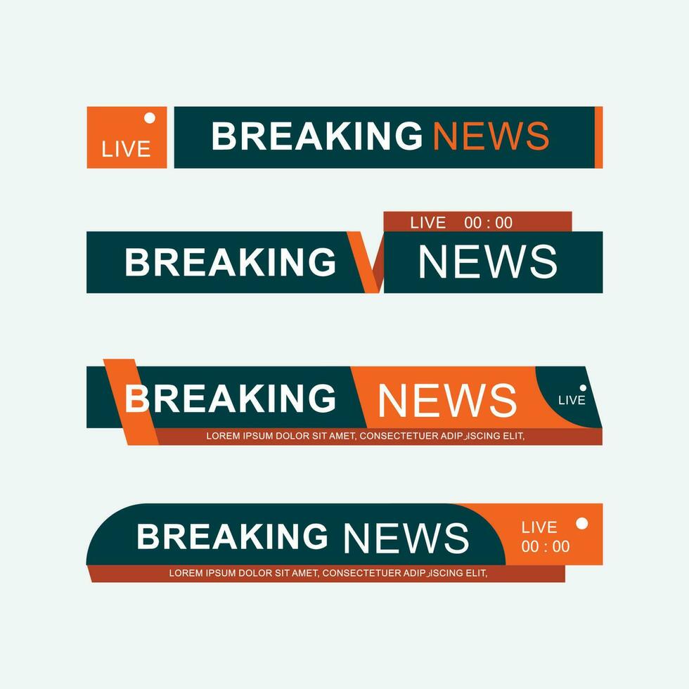 breaking news banners design vector