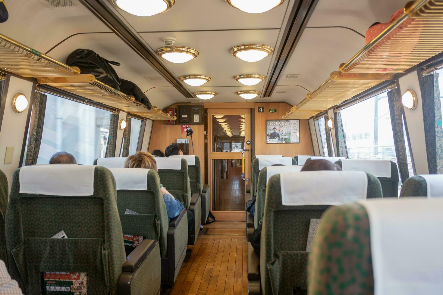 Yufuin,Oita,Kyushu,Japan - October 14, 2018 Yufuin No Mori train, limited express train, route between Hakata station to Yufuin station photo