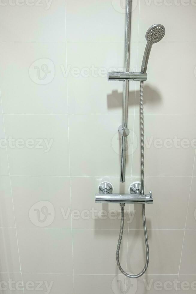 Shower at the bathroom in hospital, safty and medical concept photo