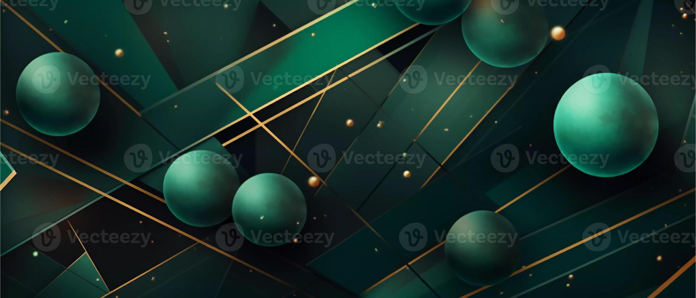 Dark green abstract background is both modern and stylish, with geometric shapes, lines, and stripes creating a sense of movement and flow photo