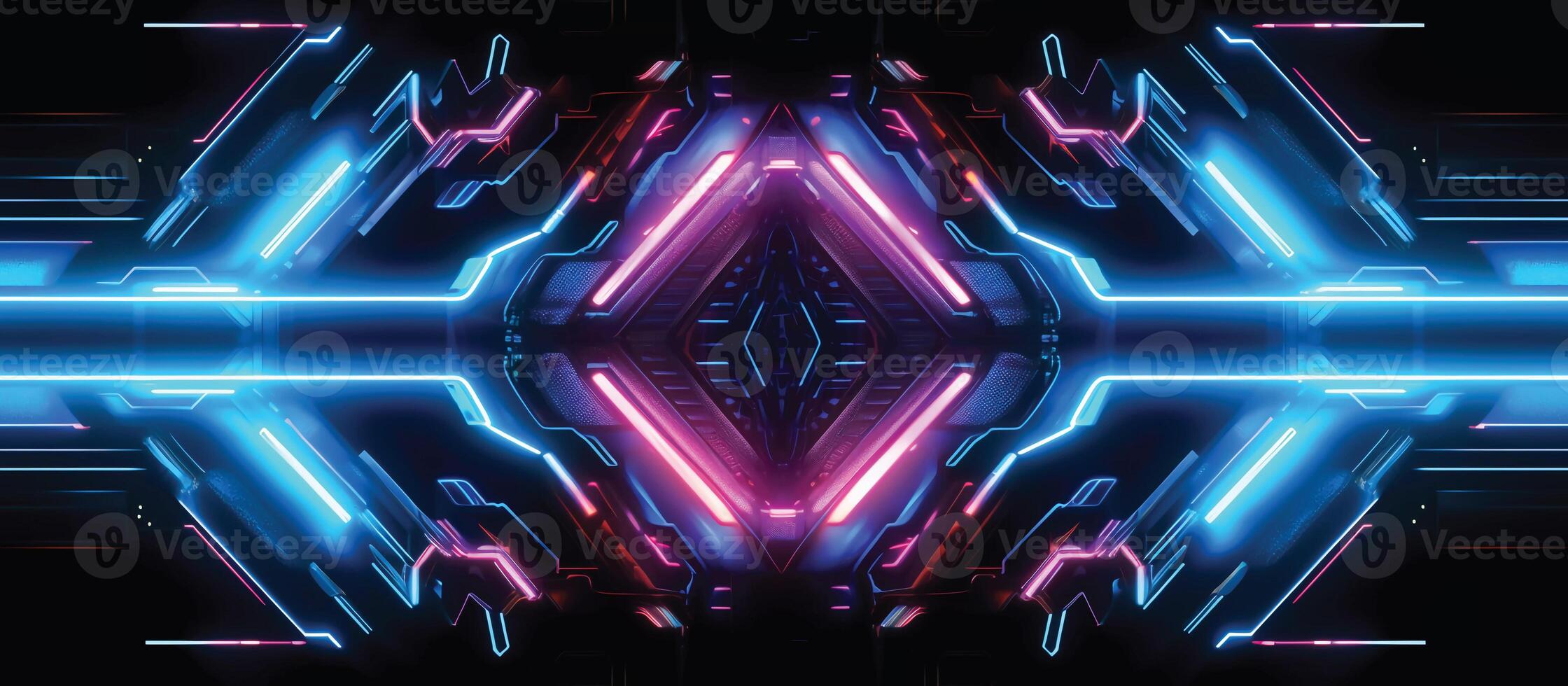 Featuring a unique combination of neon lights and black backgrounds, this futuristic sci-fi abstract design is perfect for creating banners or ads that are both stylish and memorable photo