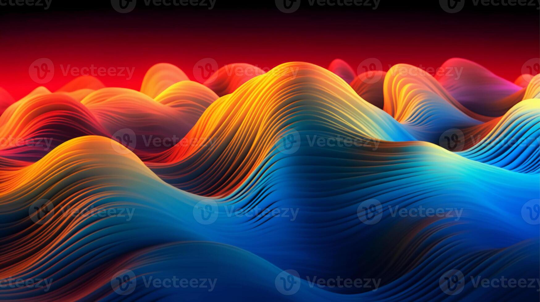 3d electronic music background abstract wave and waves pattern, 3d landscape, in the style of multi-colored minimalism, long exposure photo
