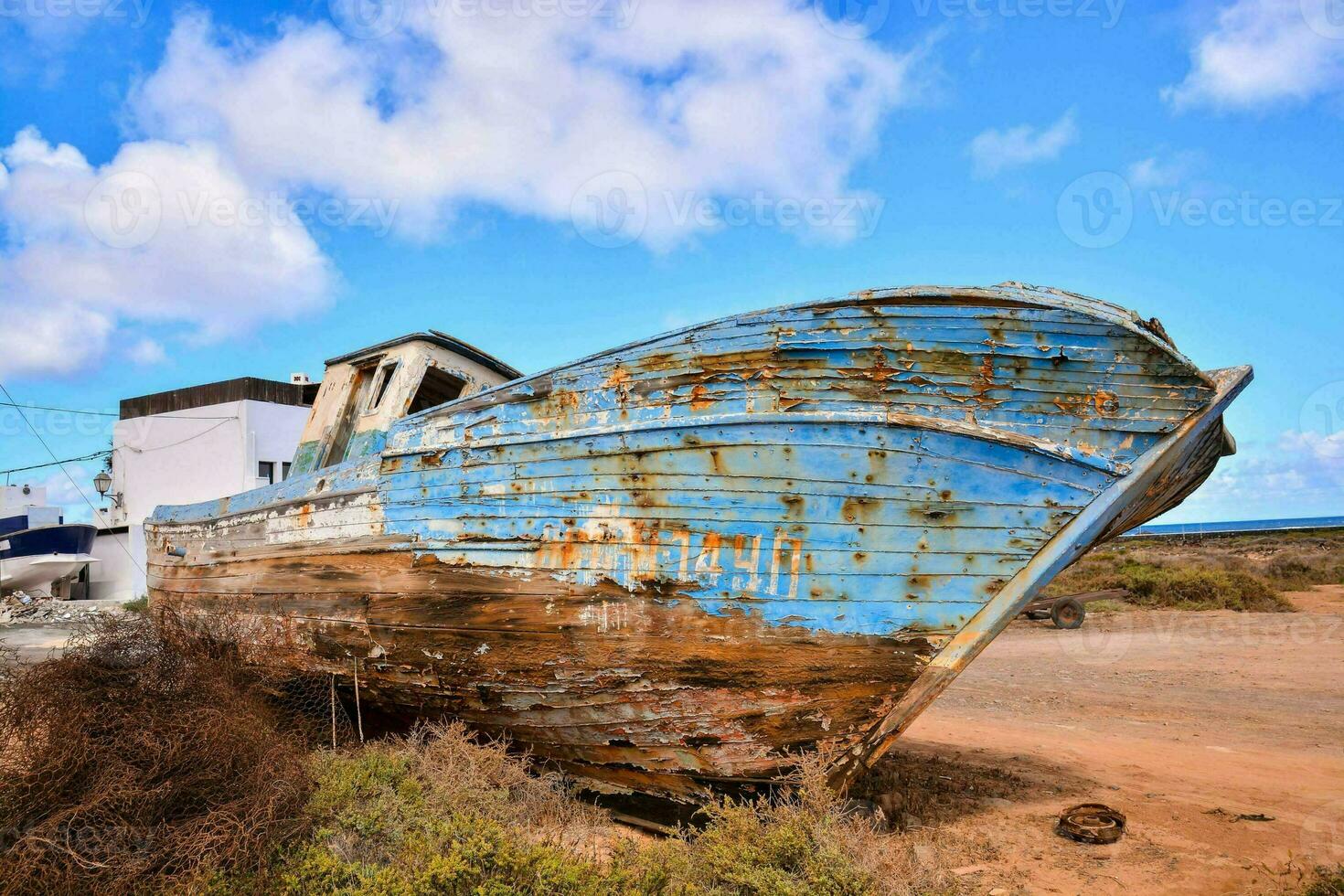Abandoned Wooden old Ship photo