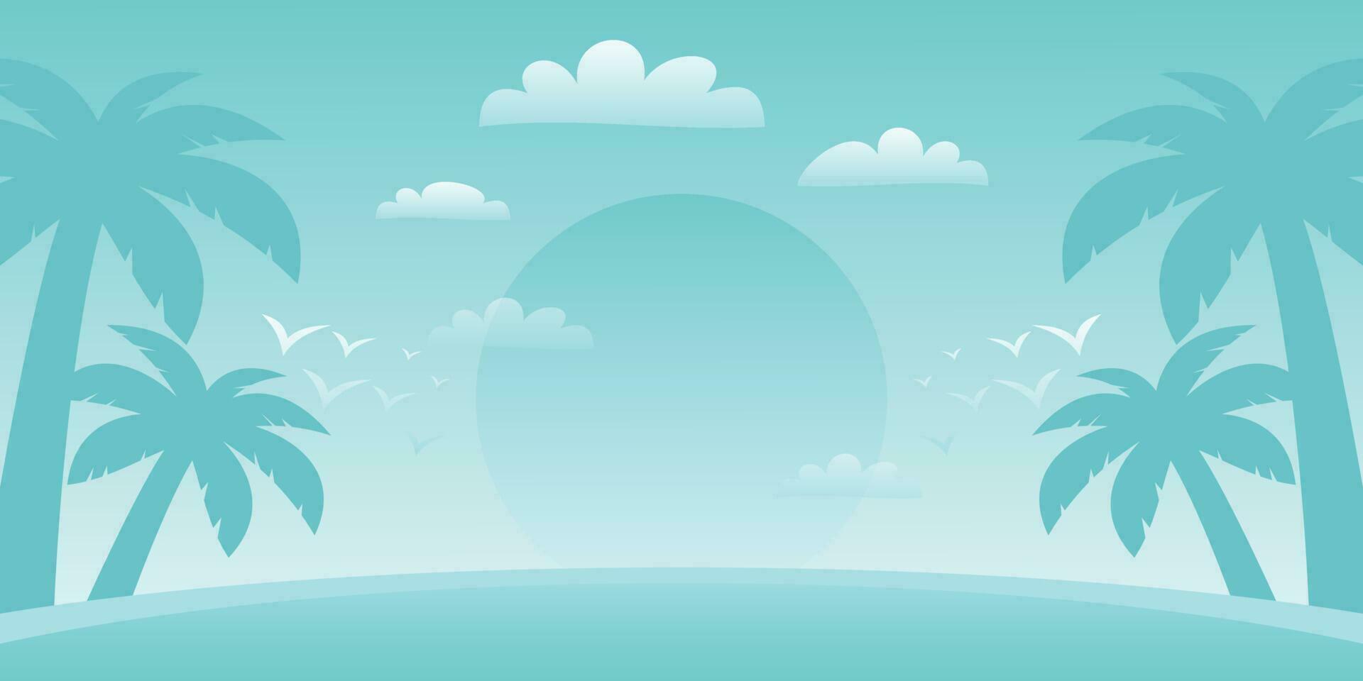 colorful summer background with sunset shades and palm tree icons. vector illustration for promotional banners, greeting cards, posters, social media and web.