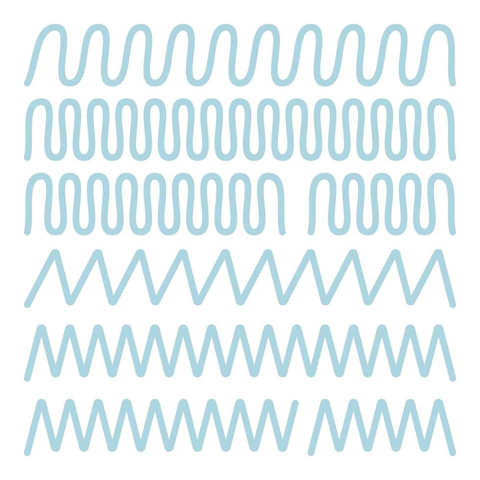 zig zag vector set, dudle line pattern design for border.