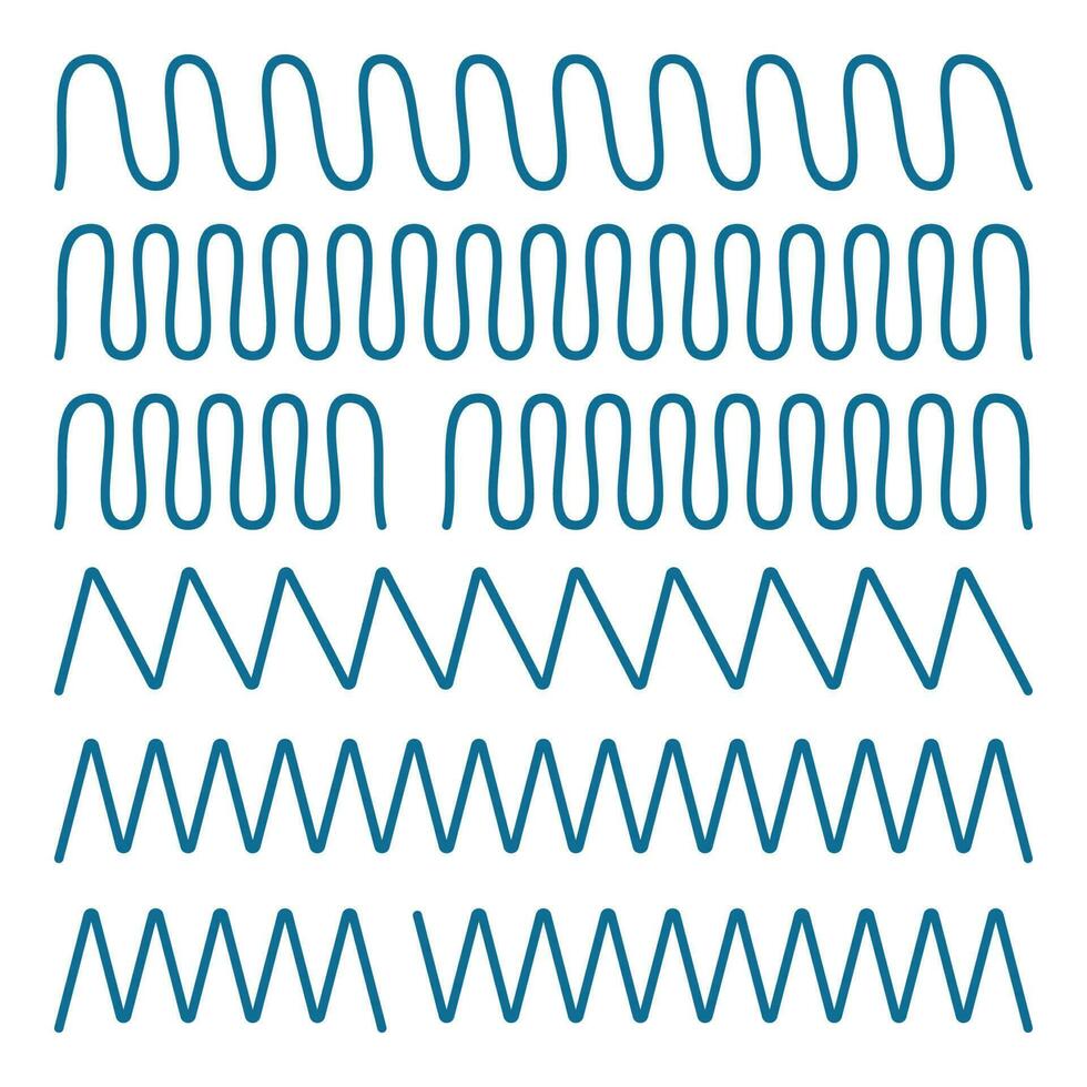 zig zag vector set, dudle line pattern design for border.